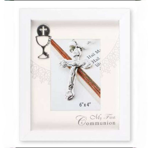Picture of COMMUNION PHOTO FRAME WHITE 4X6